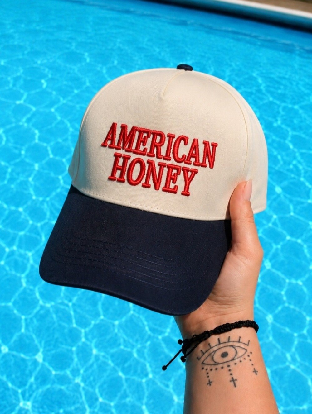 American Honey Trucker Hat | Adjustable Snapback Cap - Navy Honey
